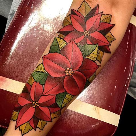 rose and daisy tattoo|daisy and poinsettia tattoo.